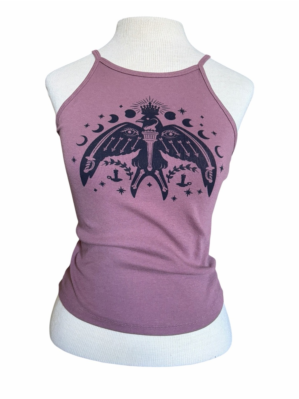 torrid Mauve Ribbed Halter Tank Celestial Gothic Sparrow